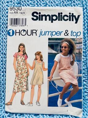 Simplicity sewing pattern 9530 girls jumper top Size 7 8 10